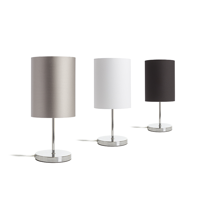Bază de masă din metal lucios și mat pentru abajur cu prindere E27, NYC bază crom 230V LED 15W