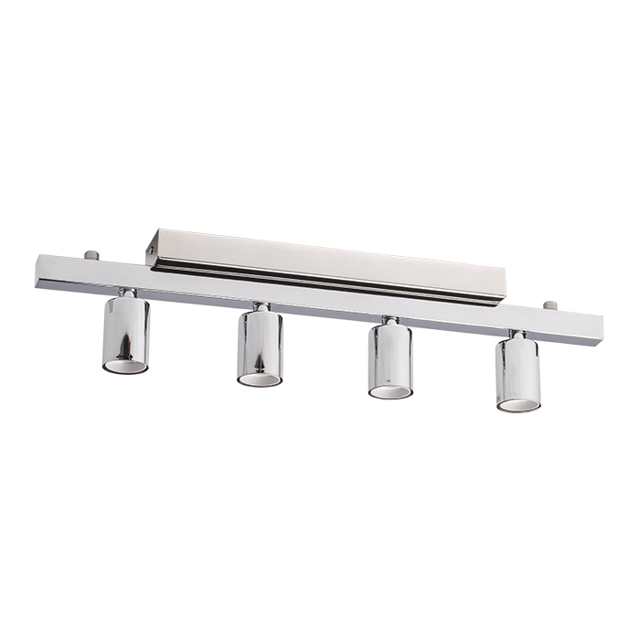 Baza de tavan cromată pentru abajururi textile longitudinale CASUAL 90 și LOPE 80, RALLONG IV cu bază pe crom 230V LED E27 4x15W