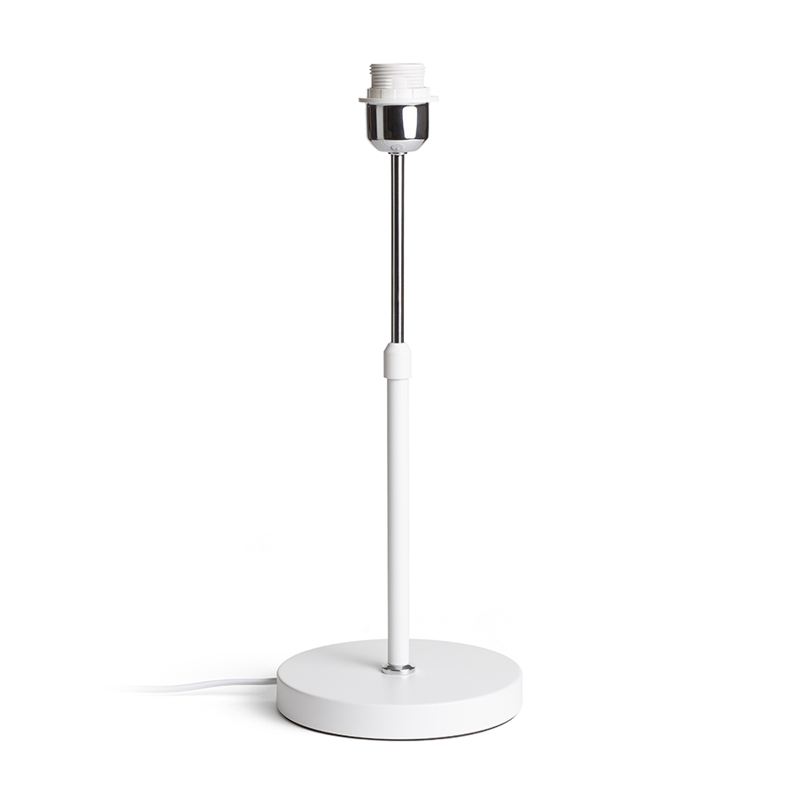 Bază de lampă de masă height reglabila, cu finisaj lăcuit si accente de crom sau alama, EMMETT de alb 230V LED E27 15W