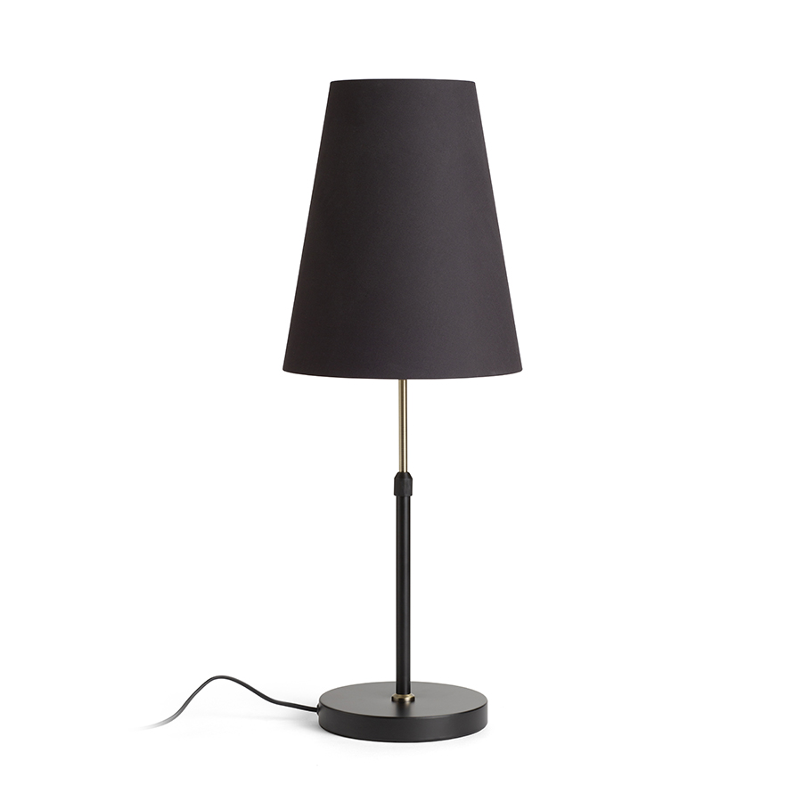 Bază de lampă de masă height reglabila, cu finisaj lăcuit si accente de crom sau alama, EMMETT de negru alamă veche 230V LED E27 15W