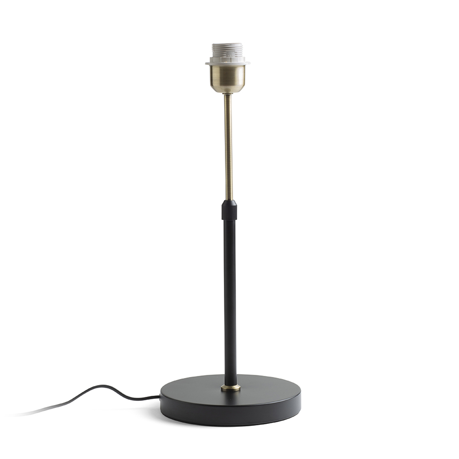 Bază de lampă de masă height reglabila, cu finisaj lăcuit si accente de crom sau alama, EMMETT de negru alamă veche 230V LED E27 15W