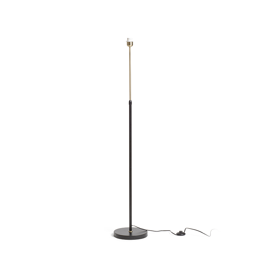 Bază de lampă de podea height reglabila, cu finisaj lăcuit si accente de crom sau alama, EMMETT suport de negru alamă veche 230V LED E27 15W