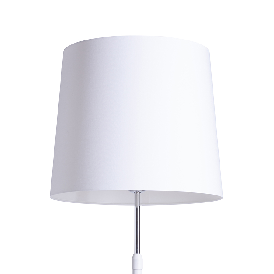 Bază de lampă de podea height reglabila, cu finisaj lăcuit si accente de crom sau alama, EMMETT suport de alb 230V LED E27 15W