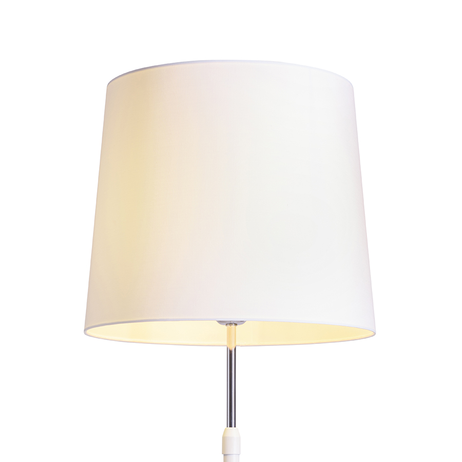Bază de lampă de podea height reglabila, cu finisaj lăcuit si accente de crom sau alama, EMMETT suport de alb 230V LED E27 15W