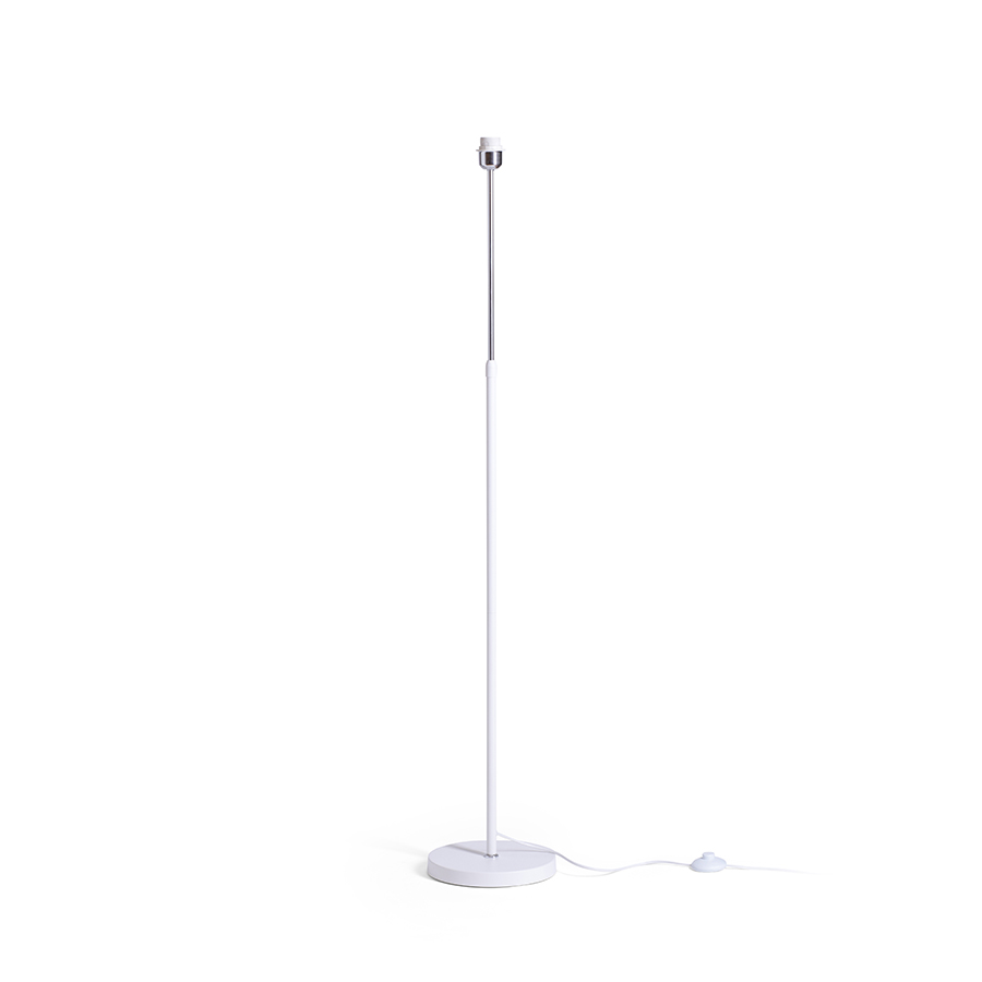 Bază de lampă de podea height reglabila, cu finisaj lăcuit si accente de crom sau alama, EMMETT suport de alb 230V LED E27 15W