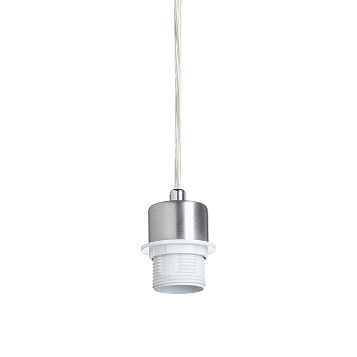 Bază liniară de tavan 60 cm în lungime pentru suspendare a trei abajururi în finisaj lucios și mat, MORE 60 pe suspendată nichel 230V LED E27 3x15W