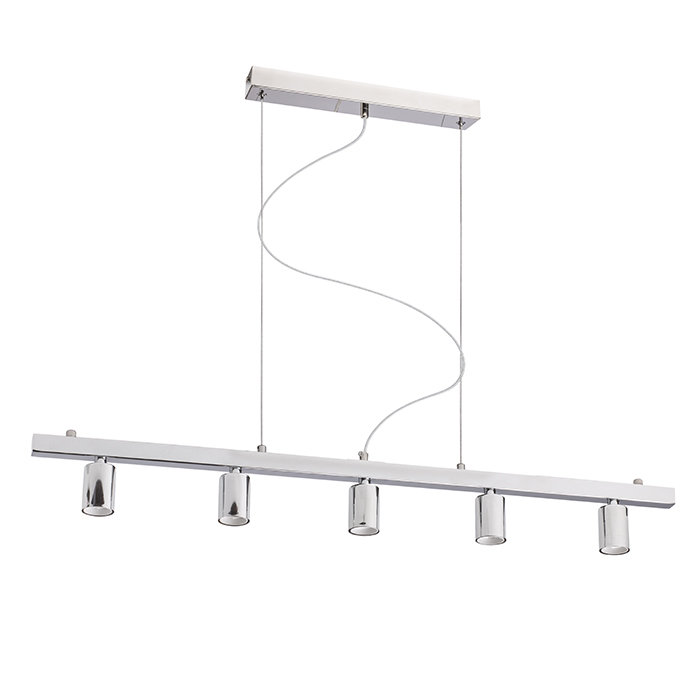 Bazele de suspendare pentru abajururi textile longitudinale CASUAL 120 și LOPE 120, RALLONG V cu bază suspendată crom 230V LED E27 5x15W