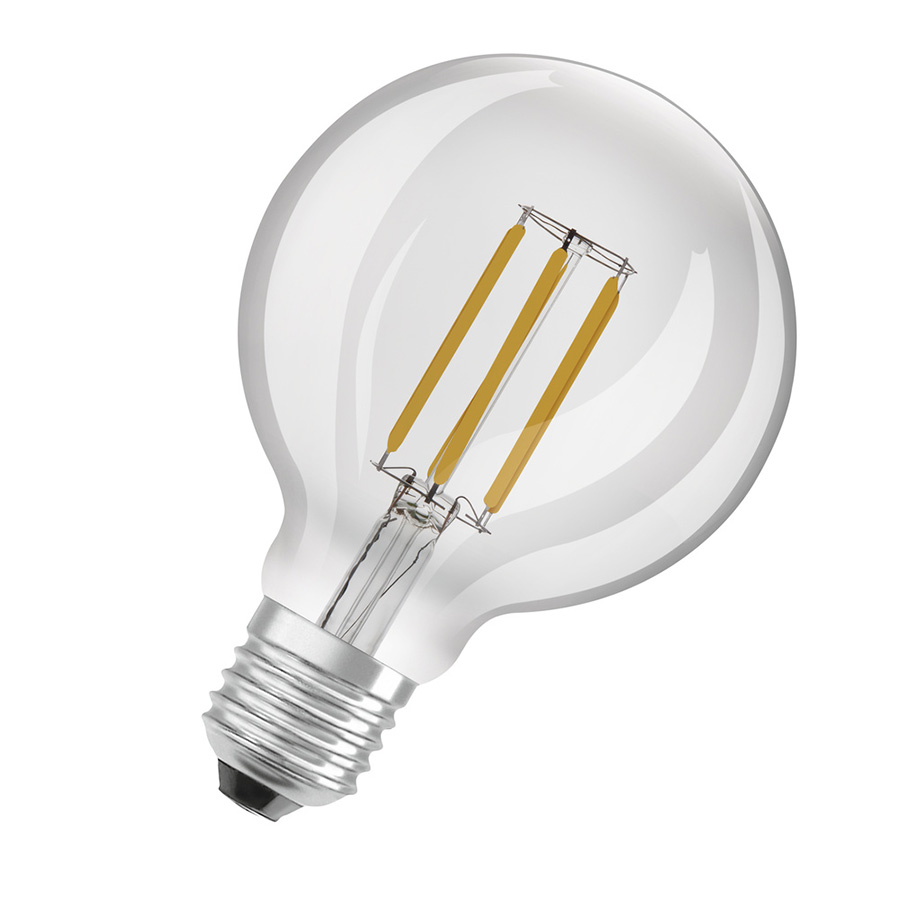 Eficienta energetica foarte mare, avand in acelasi timp o putere de lumina ridicata, OSRAM ULTRA ECONOMY 210lm/W Globe 95 clar 230V E27 LED EQ60 2700K