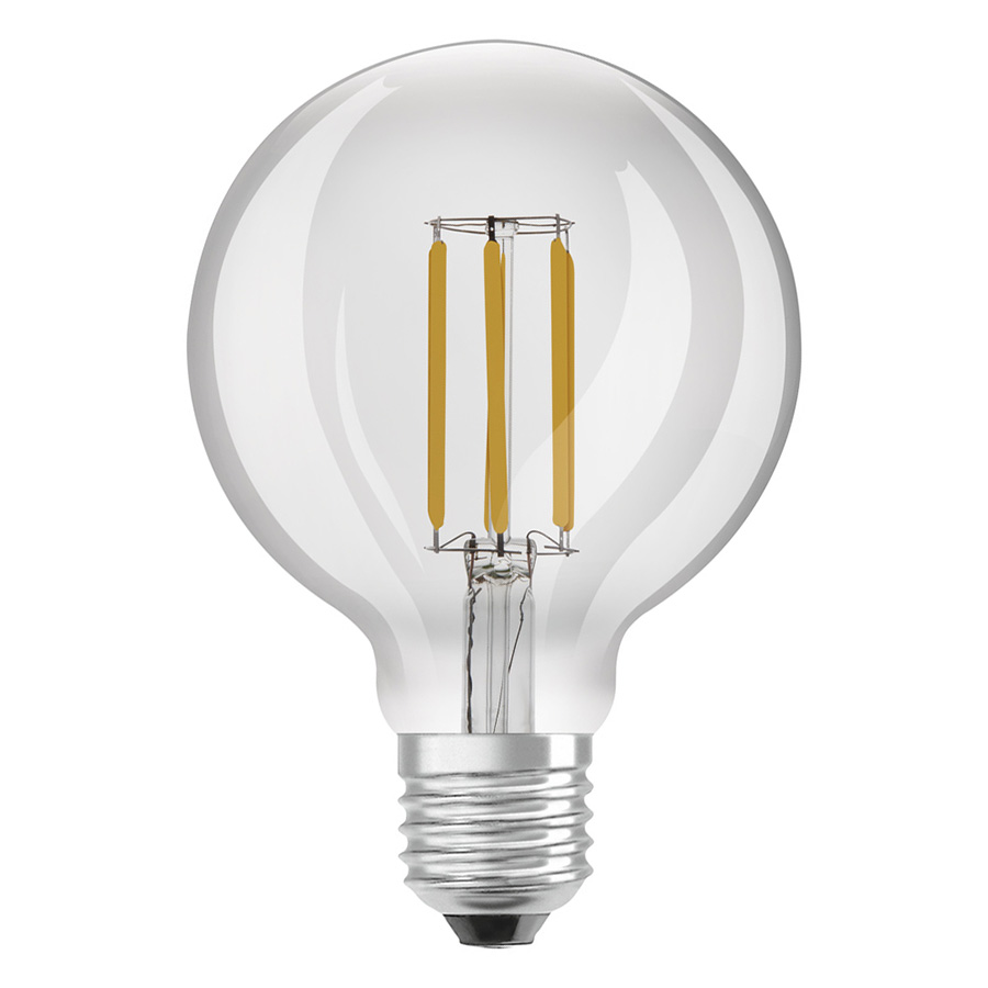 Eficienta energetica foarte mare, avand in acelasi timp o putere de lumina ridicata, OSRAM ULTRA ECONOMY 210lm/W Globe 95 clar 230V E27 LED EQ60 2700K