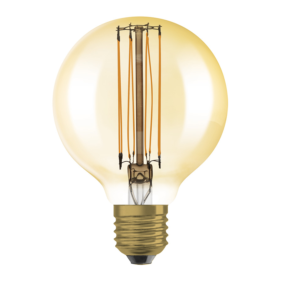 Bec LED Glob E27, OSRAM Globe 80 DIMM chihlimbar 230V EQ60 2200K