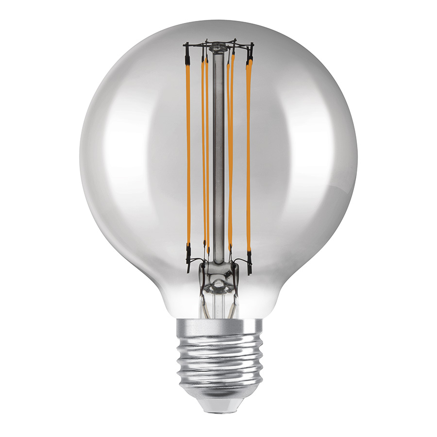 Bec LED Glob E27, OSRAM Globe 80 DIMM afumată 230V EQ42 1800K