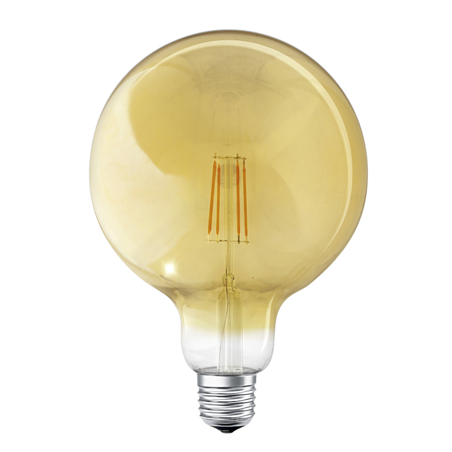Sursa de lumina LED GLOBE Smart WiFi cu fiting E27 care este reglabila folosind LEDVANCE SMART+WiFi, OSRAM SMART+ Globe 125 WiFi Vintage chihlimbar 230V EQ53 2400K