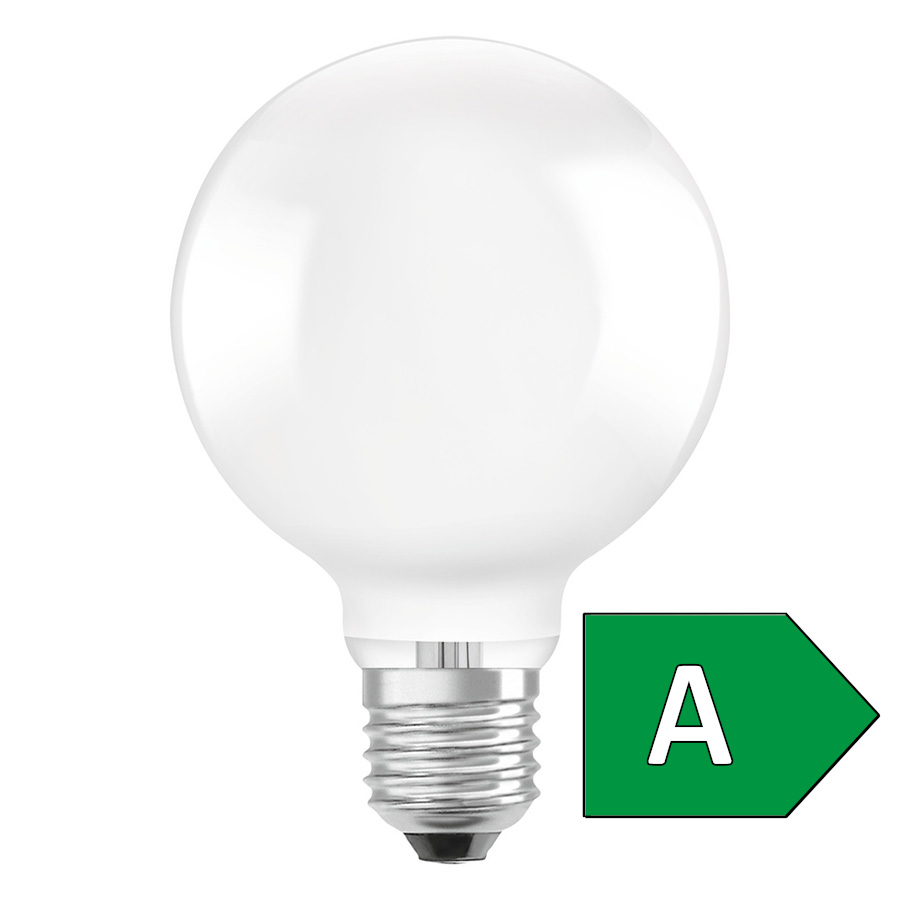 Eficienta energetica foarte mare, avand in acelasi timp o putere de lumina ridicata, OSRAM ULTRA ECONOMY 210lm/W Globe 95 mat 230V E27 LED EQ60 3000K