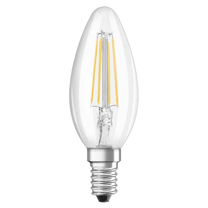 Bec LED lumânare cu soclu E14, OSRAM Retrofit clar 230V EQ40 2700K