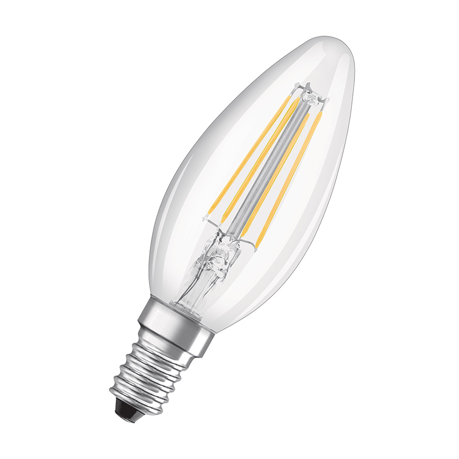 Bec LED lumânare cu soclu E14, OSRAM Retrofit clar 230V EQ40 4000K