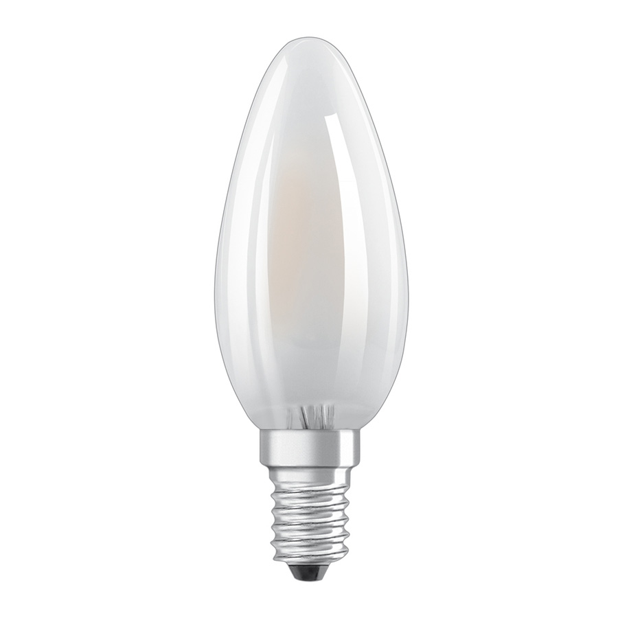 Bec LED lumânare cu soclu E14, OSRAM Retrofit mat 230V EQ25 2700K