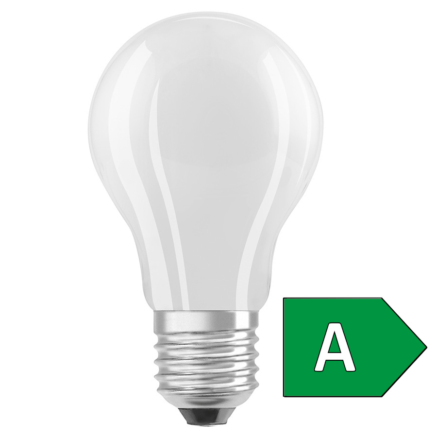 Eficienta energetica foarte mare, avand in acelasi timp o putere de lumina ridicata, OSRAM ULTRA ECONOMY 210lm/W Classic A mat 230V E27 LED EQ60 3000K