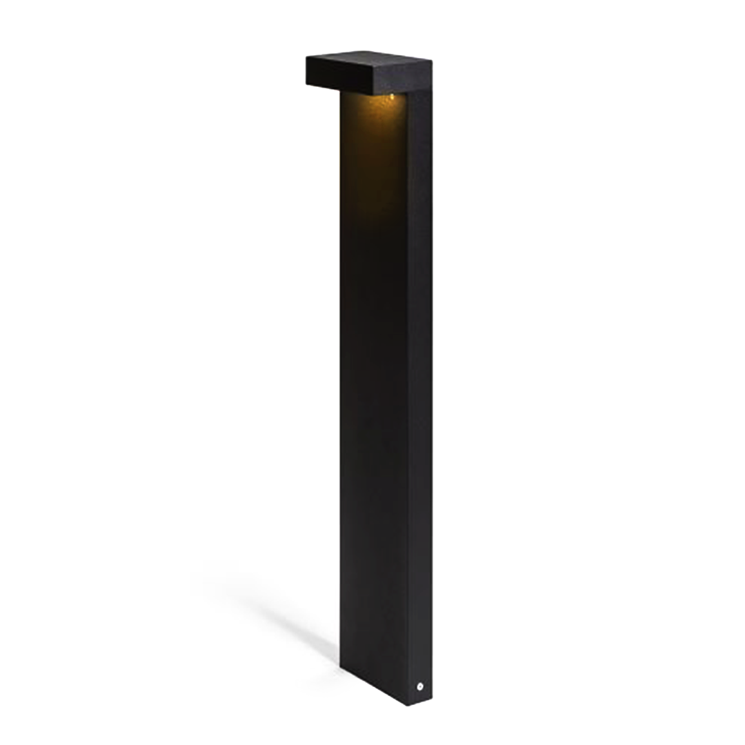 Bolard din aluminiu turnat sub presiune cu iluminare în jos unde LED-ul este acoperit de o nuanță, GARDIEN 65 standuri negru 230V LED 10W IP54 3000K