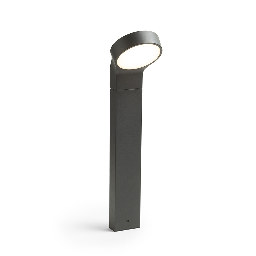 Bolard de exterior din aluminiu masiv cu LED incorporat și difuzor de culoare opal, din seria ELIA, ELIA standuri antracit 230V 9W IP44 3000K