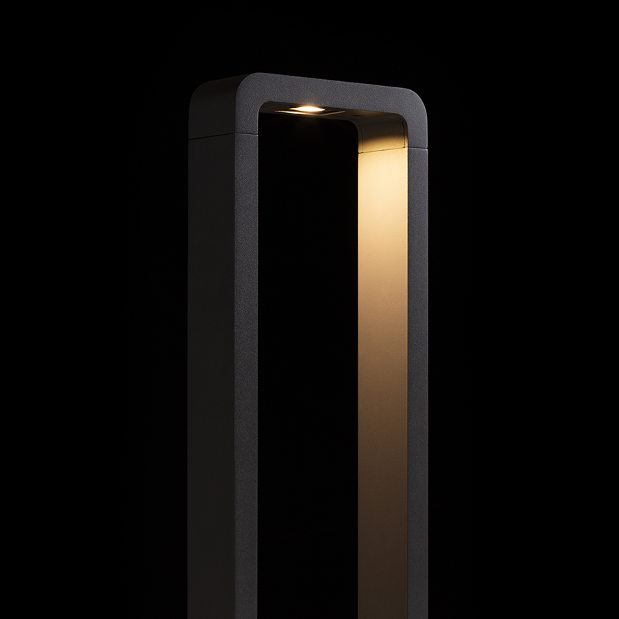 Bolard elegant cu LED cu iluminare in jos pentru uz exterior, potrivit pentru iluminarea aleilor si, BONN 65 de podea negru-gri 230V 7W 120° IP65 3000K