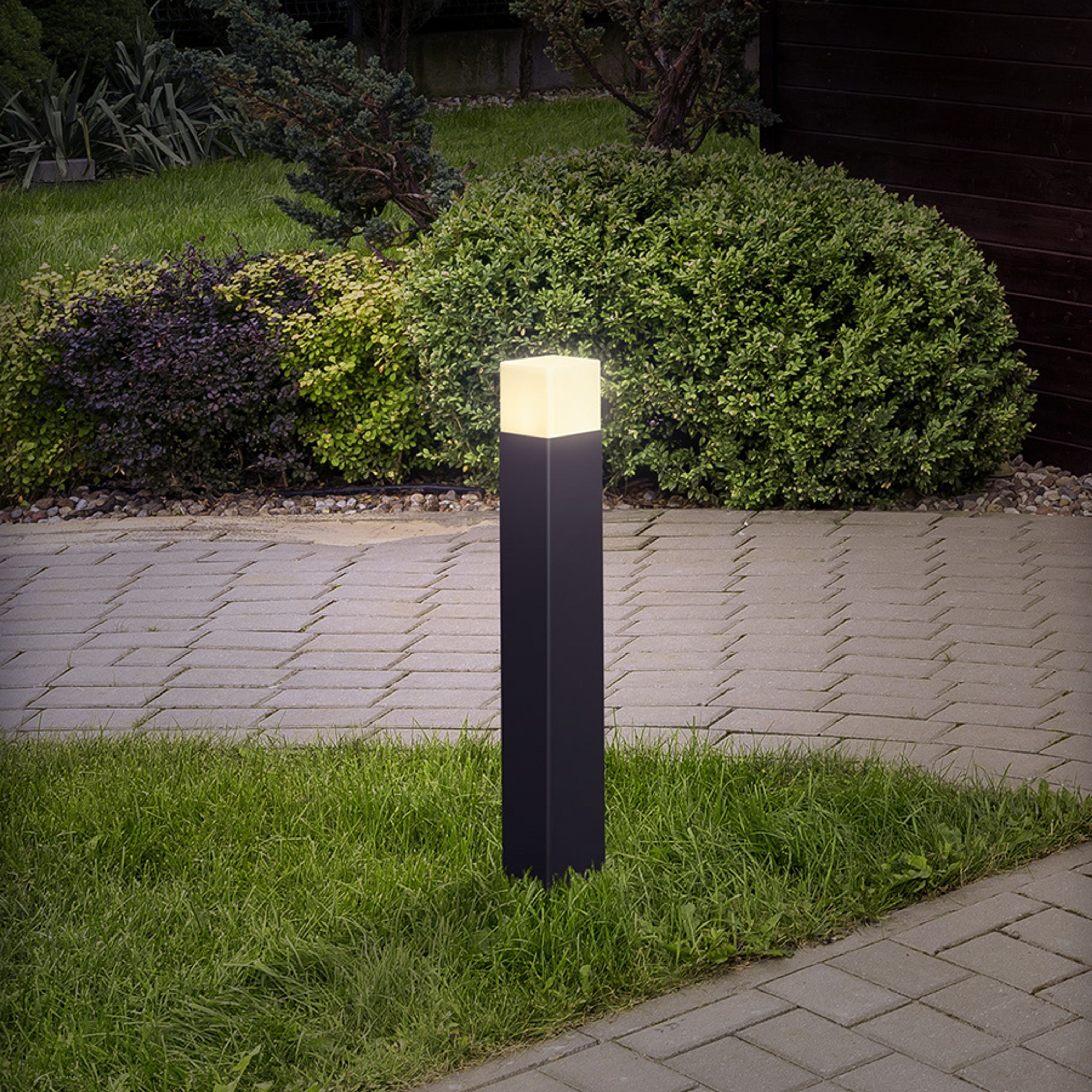 Boră de exterior cu o nuanță de culoare opal și soclu E27 pentru surse de lumină LED, CLYDE 60 standuri antracit 230V 11W IP44