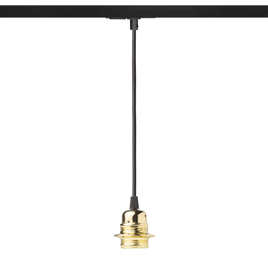 Cablu textil în diferite combinații de culori cu mufă metalică E27 și un adaptor pentru piese cu, ELISA șină cu 1-circuit AN1+CN+DAU 230V LED 15W