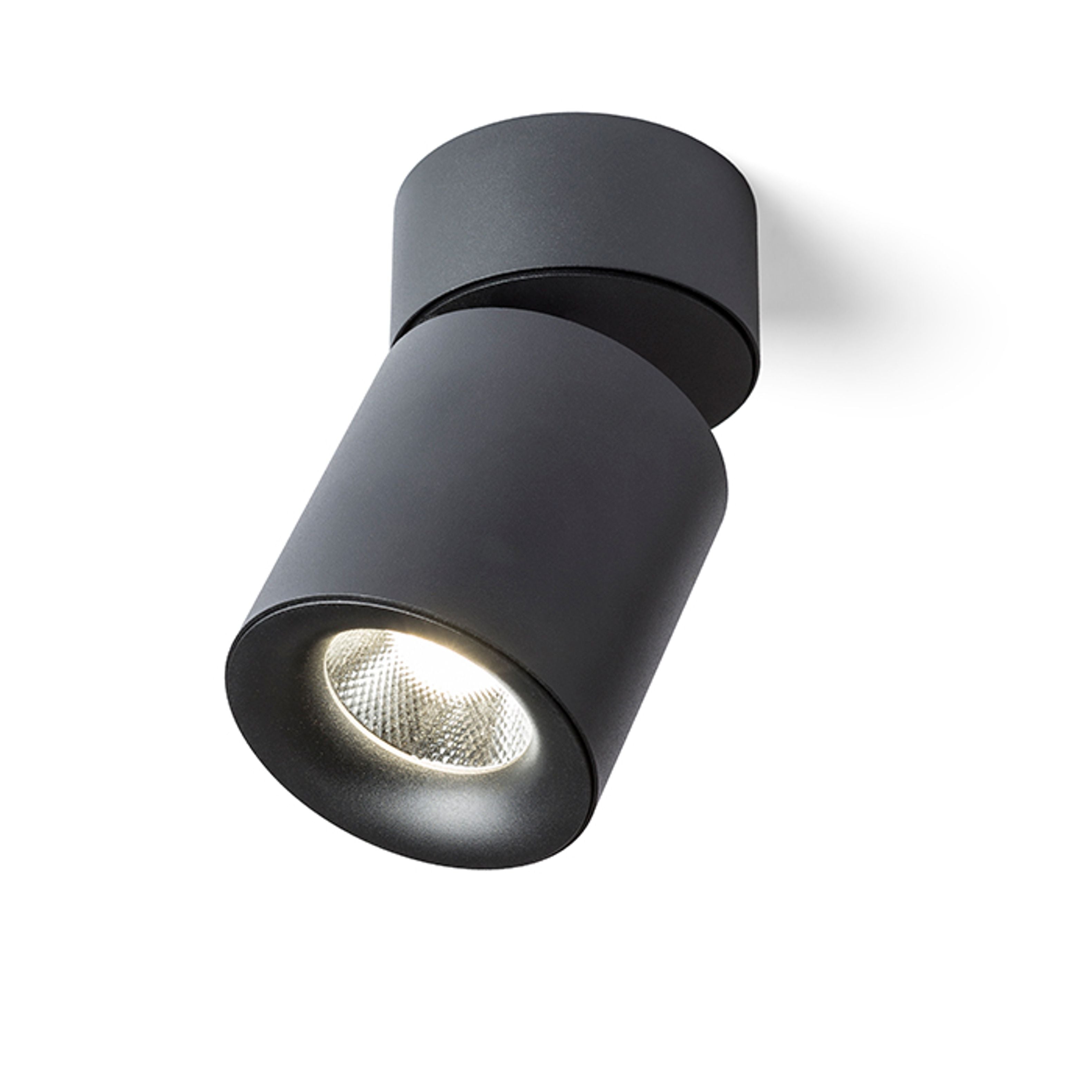 Cilindru masiv de tavan cu posibilitate de înclinare cu LED lumina puternică, CONDU de negru 230V 20W 24° 3000K