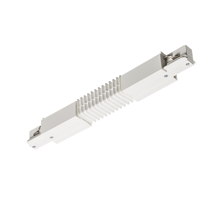 Conector conductibil flexibil pentru șină EUTRAC cu 3-circuite, EUTRAC alb 230V