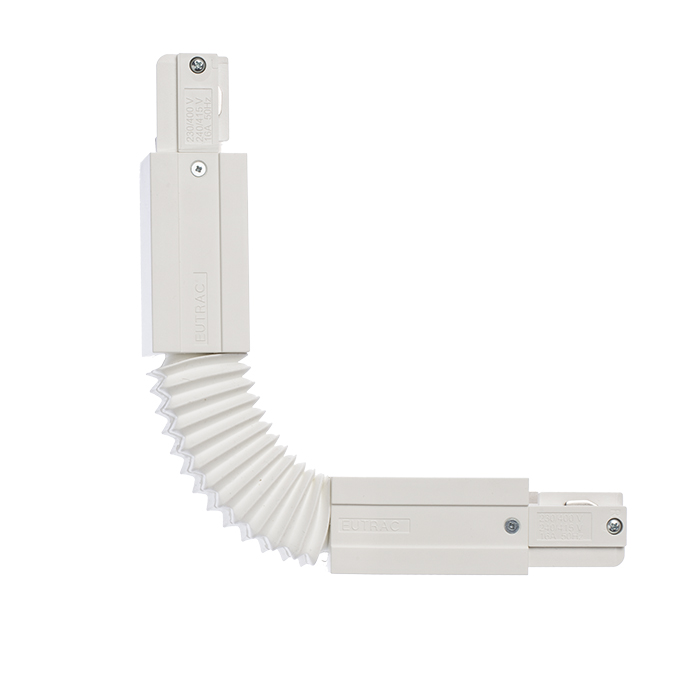 Conector conductibil flexibil pentru șină EUTRAC cu 3-circuite, EUTRAC alb 230V
