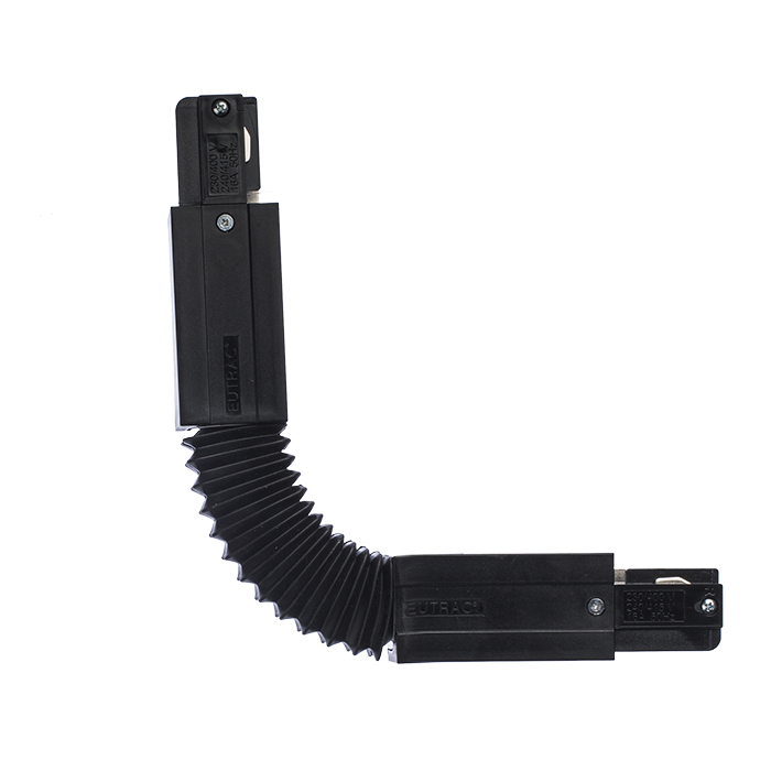 Conector conductibil flexibil pentru șină EUTRAC cu 3-circuite, EUTRAC negru 230V