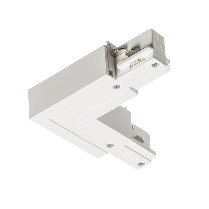 Conector-L cu sursă de alimentare pentru șină cu 3-circuite EUTRAC, EUTRAC L conector exterior alb 230V