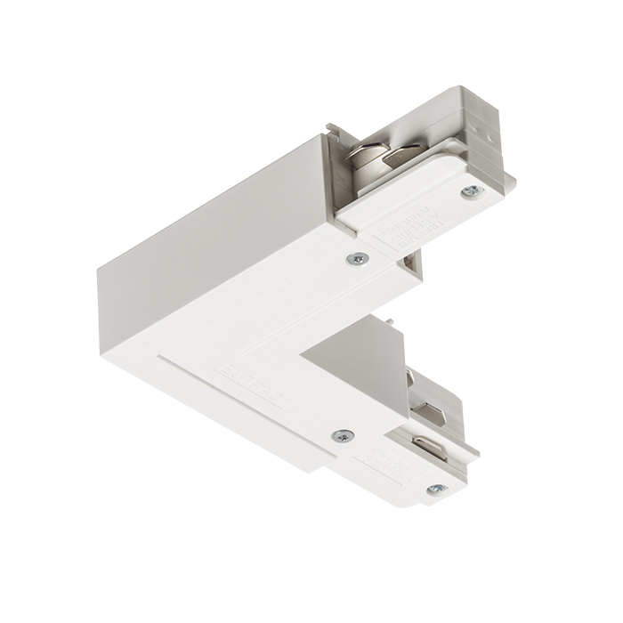 Conector-L cu sursă de alimentare pentru șina cu 3-circuite EUTRAC, EUTRAC L conector interior alb 230V