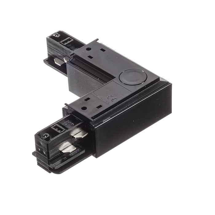 Conector-L cu sursă de alimentare pentru șina cu 3-circuite EUTRAC, EUTRAC L conector interior negru 230V