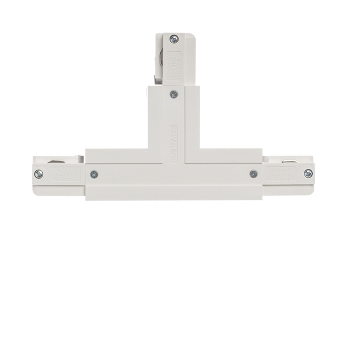 Conector-T cu sursă de alimentare pentru șină cu 3-circuite EUTRAC, EUTRAC T conector de stângă alb 230V