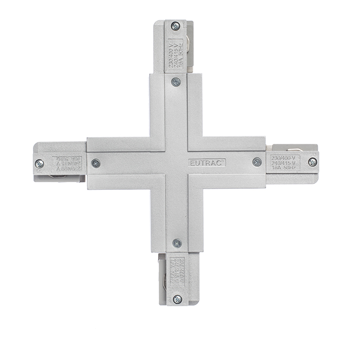 ConeCTOR-X cu sursă de alimentare pentru șina cu 3-circuite EUTRAC, EUTRAC X conector gri argintiu 230V