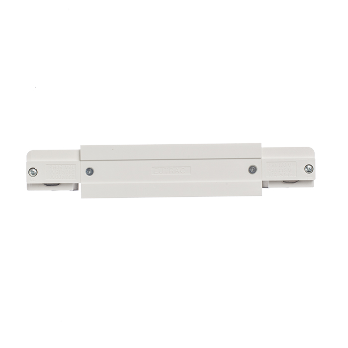 Conexiune conductivă longitudinală cu sursă de alimentare pentru șina cu 3-circuite EUTRAC, EUTRAC conector longitudinal cu posibilitatea de alb 230V