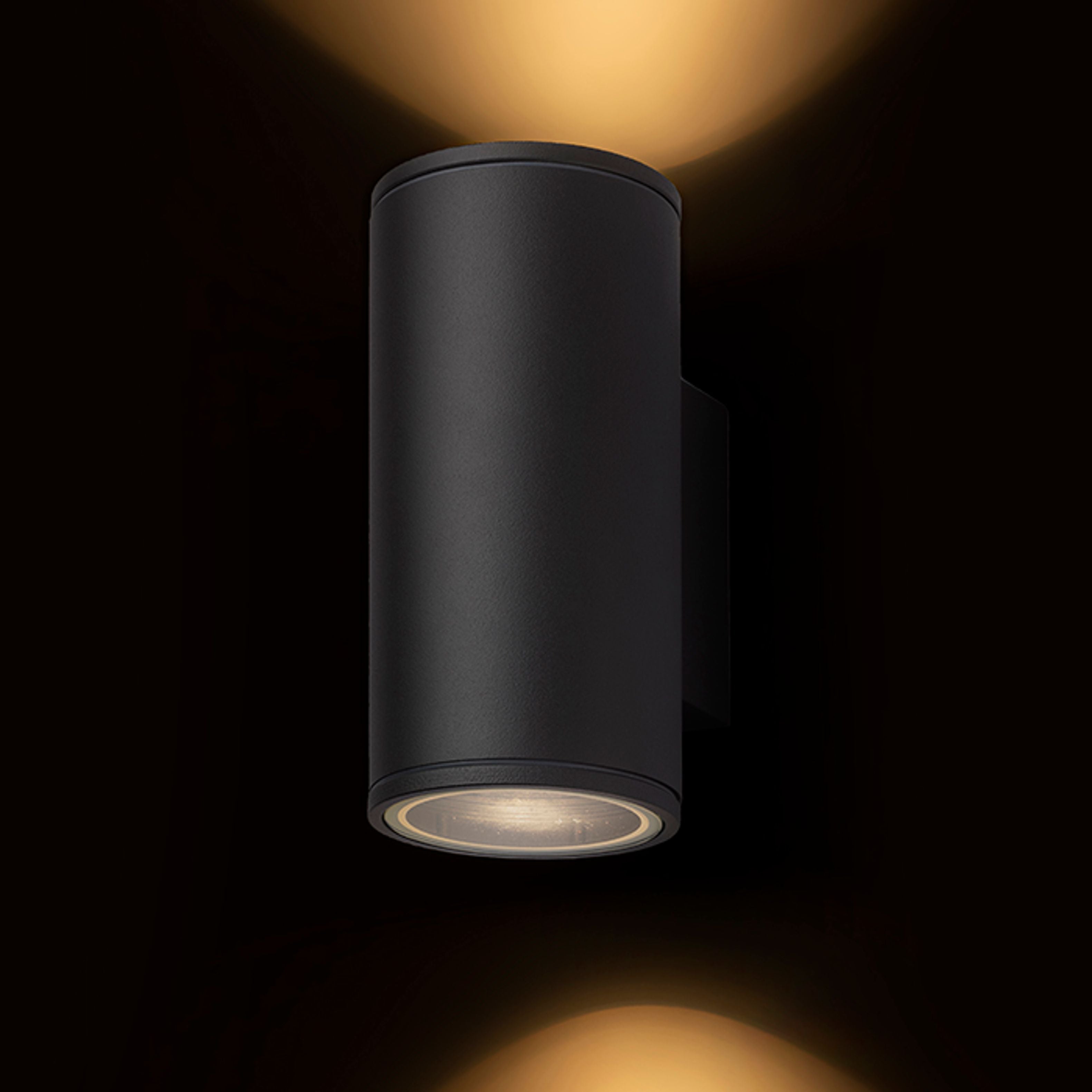 Corp de iluminat aluminiu de exterior pentru bec cu fasung GU10, LIZZI II de perete antracit 230V LED 2x8W IP54