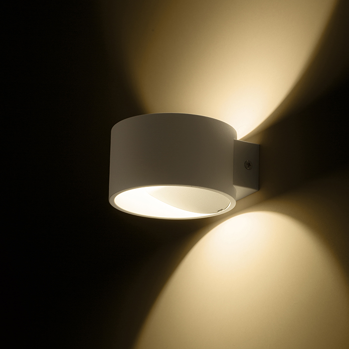 Corp de iluminat cilindric de perete LED cu iluminare SUS / JOS, BIARITZ alb 230V 5W 3000K