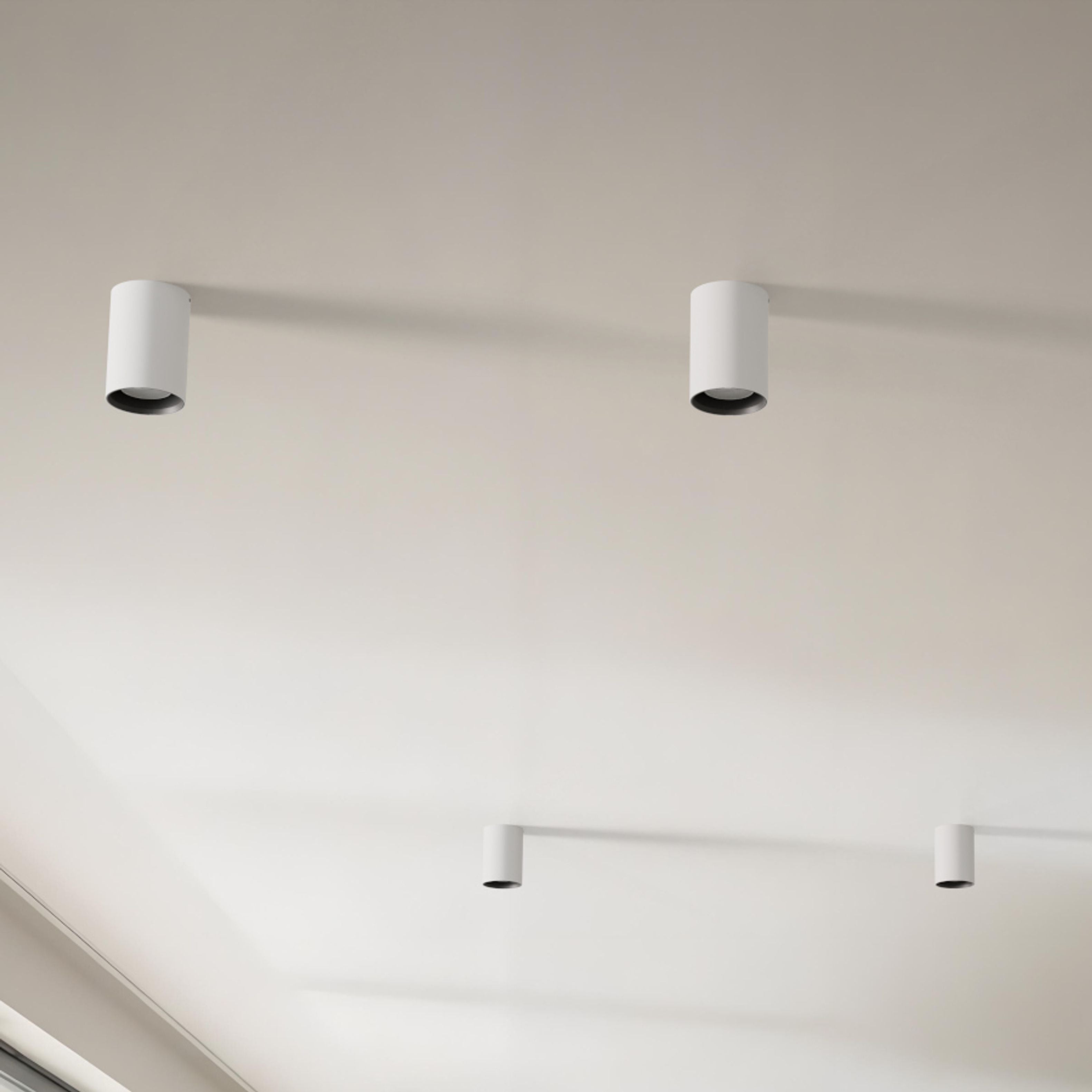 Corp de iluminat cilindric de tavan fără posibilitate de înclinare pentru bec GU10, VADE R alb/negru 230V LED 8W