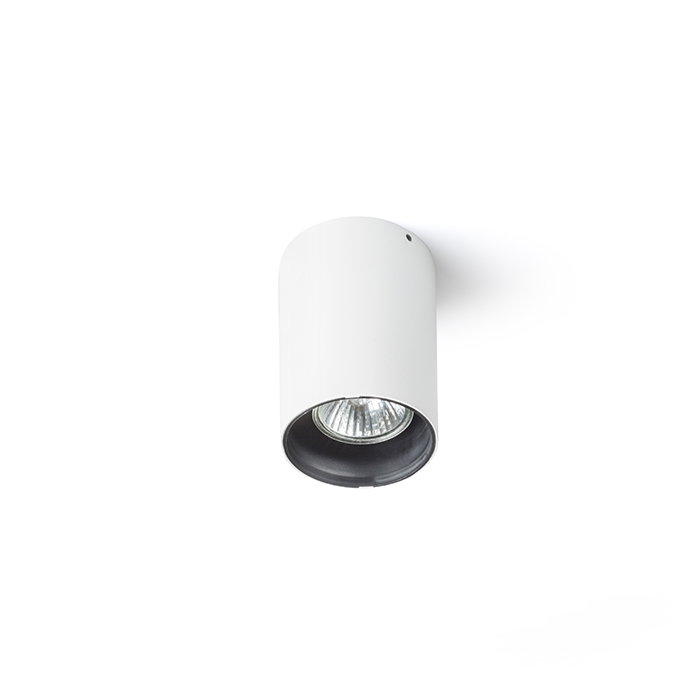 Corp de iluminat cilindric de tavan fără posibilitate de înclinare pentru bec GU10, VADE R alb/negru 230V LED 8W