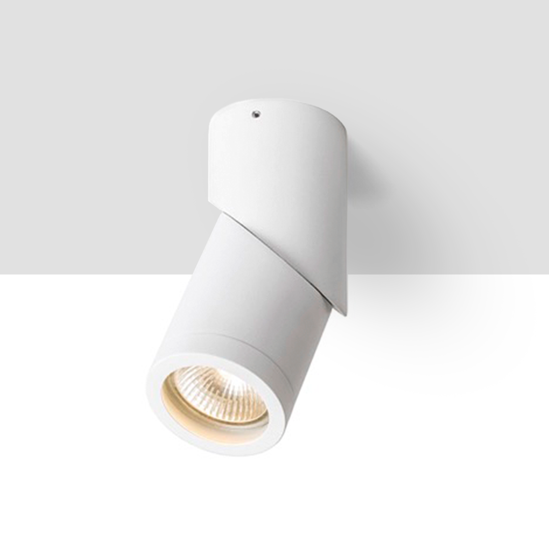 Corp de iluminat cilindric de tavan pentru bec reflector GU10 cu posibilitate de înclinare, SNAZZY alb 230V LED 8W