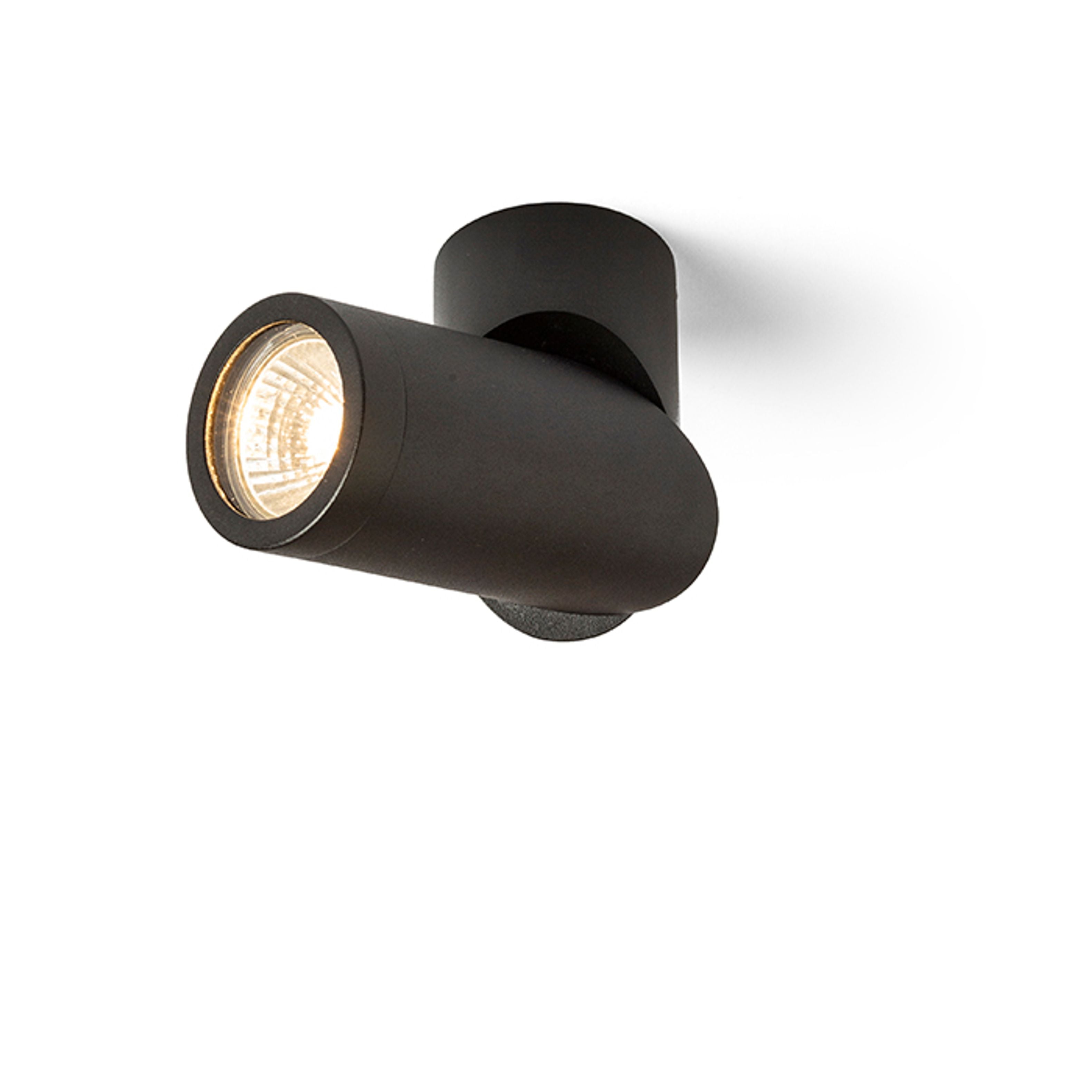 Corp de iluminat cilindric de tavan pentru bec reflector GU10 cu posibilitate de înclinare, SNAZZY negru 230V LED 8W