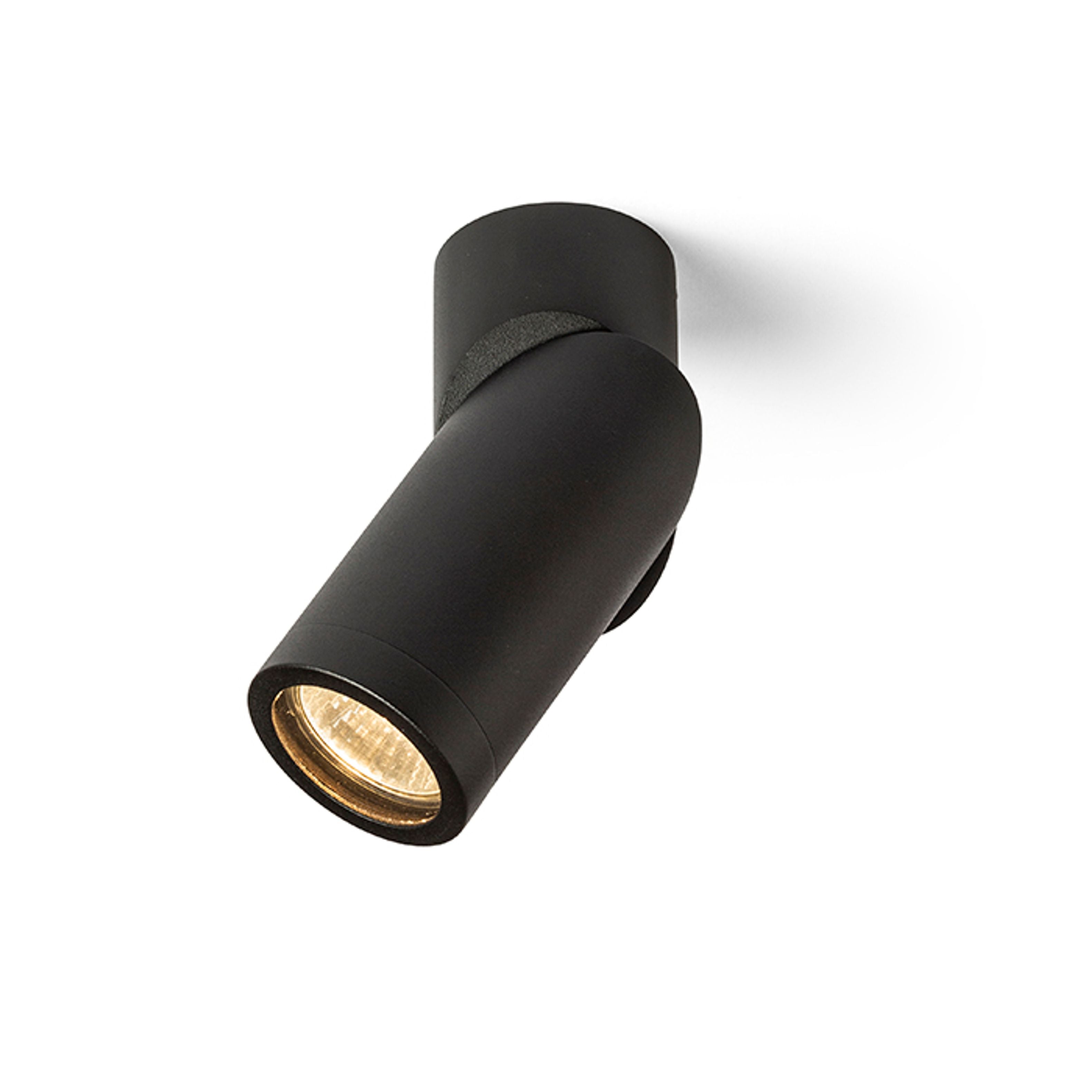 Corp de iluminat cilindric de tavan pentru bec reflector GU10 cu posibilitate de înclinare, SNAZZY negru 230V LED 8W