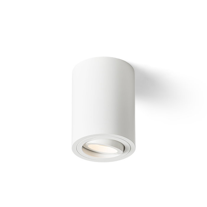 Corp de iluminat cilindric de tavan pentru sursă de lumină cu soclu GU10, cu posibilitate de, MOMA înclinabil alb 230V LED GU10 7W