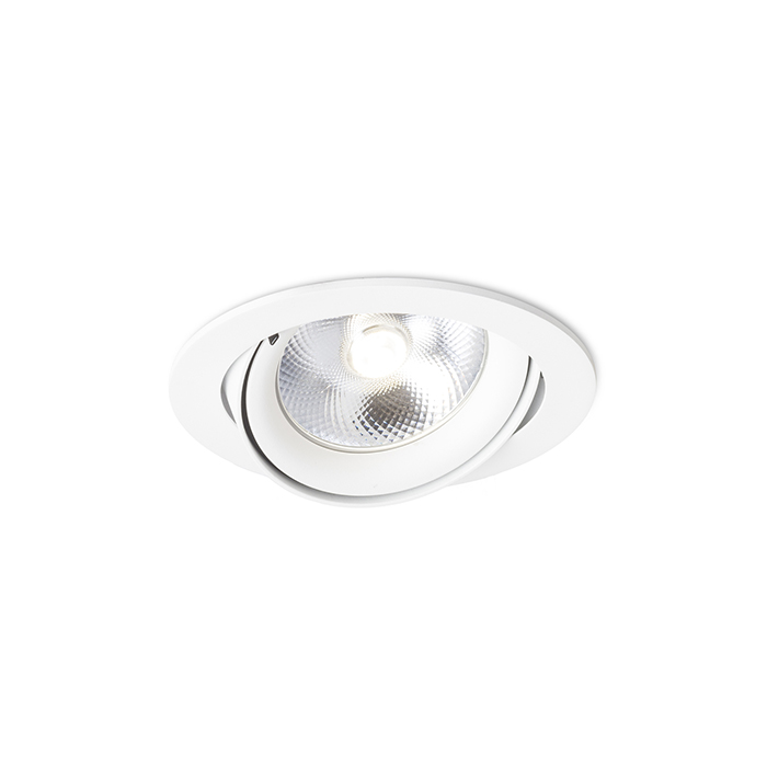 Corp de iluminat circular încastrat din aluminiu alb lacuit cu posibilitate de înclinare pentru bec, ZIZI I 230V LED G53 15W