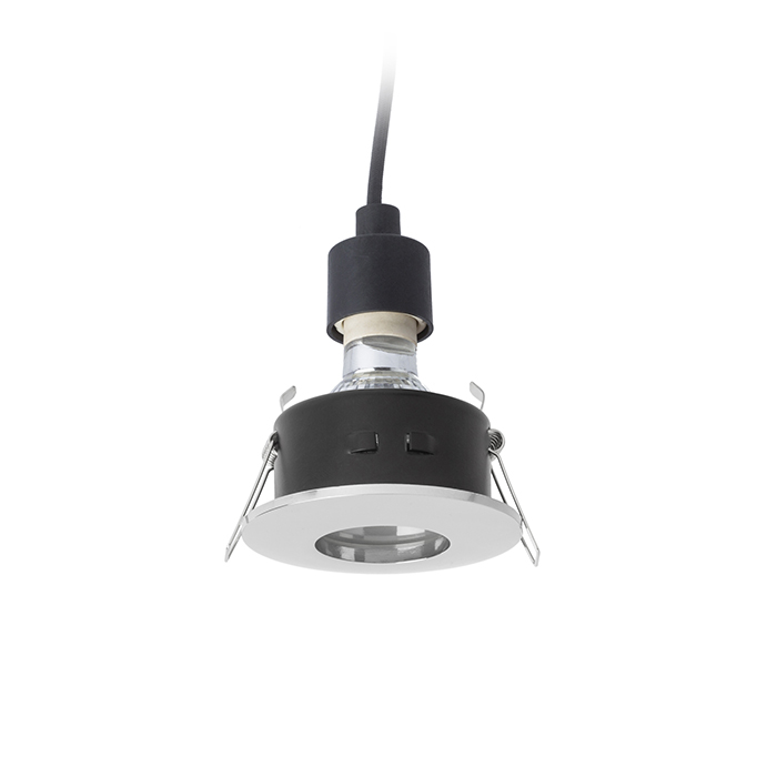 Corp de iluminat circular încastrat pentru tavan din gips-carton, bun pentru baie, cu fasung GU10, EQUA crom 230V 35W IP54