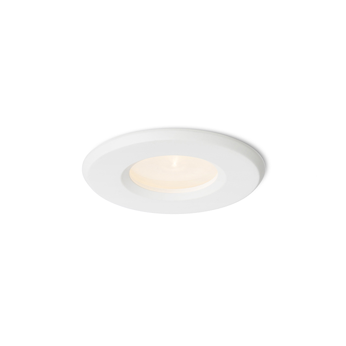 Corp de iluminat circular încastrat pentru tavan din gips-carton, bun pentru baie, pentru becuri, APRIORI alb sticlă satinată 230V GU10 35W IP54