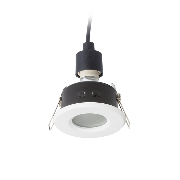 Corp de iluminat circular încastrat pentru tavan din gips-carton, bun pentru baie, pentru becuri, APRIORI alb sticlă satinată 230V GU10 35W IP54