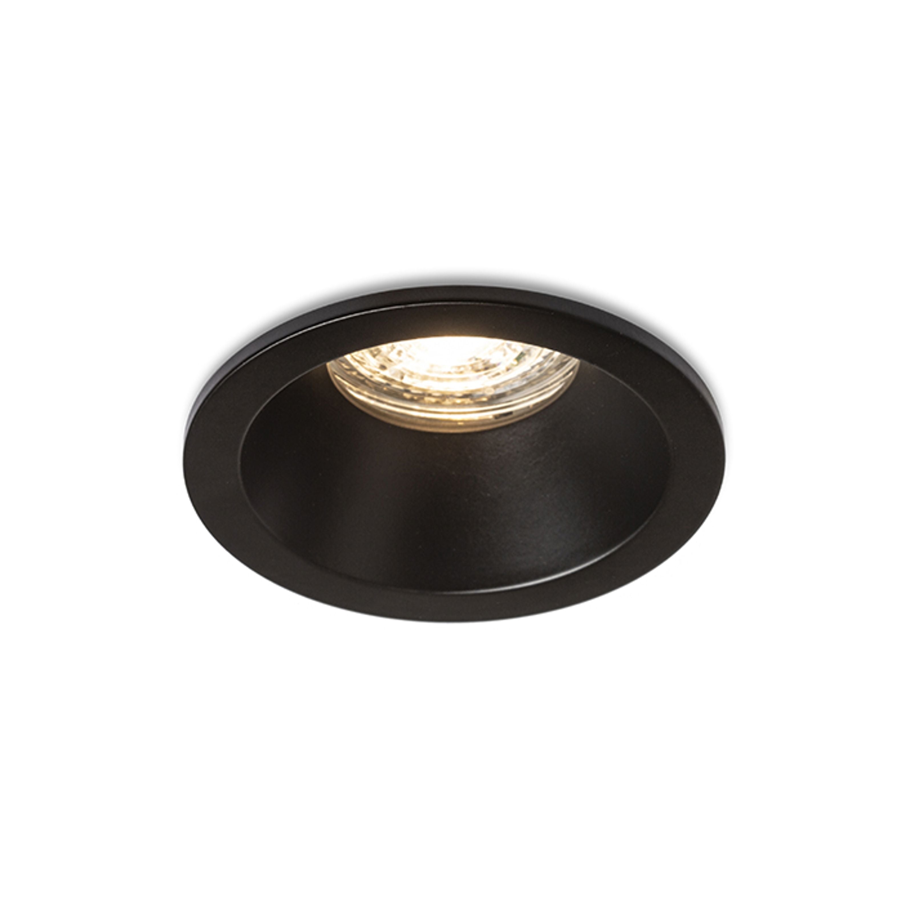 Corp de iluminat circular încastrat pentru tavan din gips-carton, bun pentru baie, pentru fasung, BERMUDA incastrat negru 230V LED GU10 15W IP65