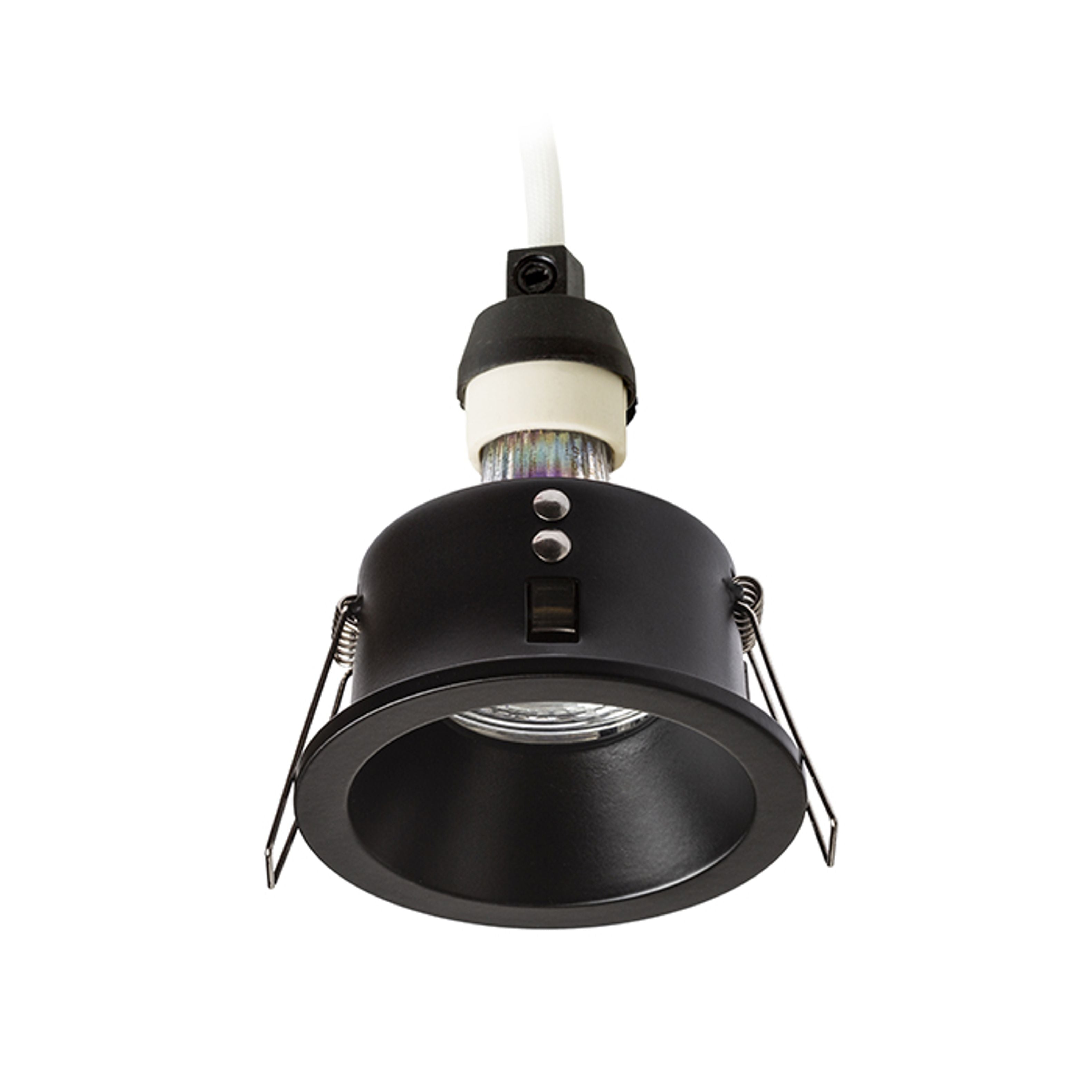 Corp de iluminat circular încastrat pentru tavan din gips-carton, bun pentru baie, pentru fasung, BERMUDA incastrat negru 230V LED GU10 15W IP65